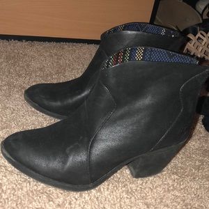 Black suede heeled booties
